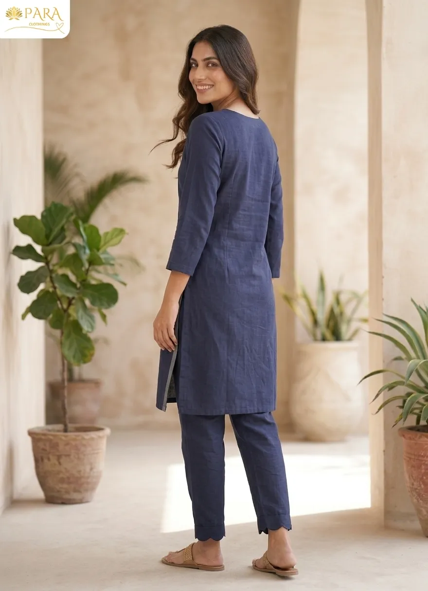 Navy Floral Co-ord Set - Image 2