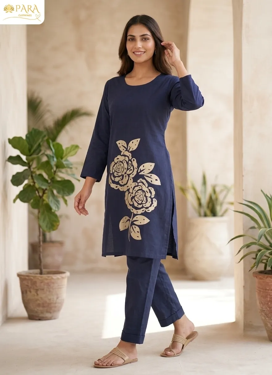 Navy Floral Co-ord Set