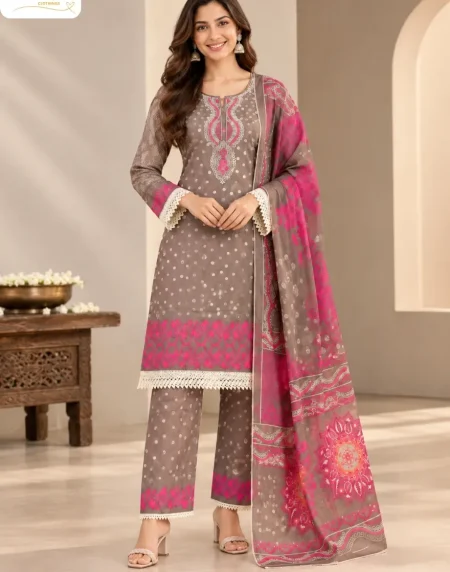 Grey-Printed-Kurta-Set-with-Dupatta