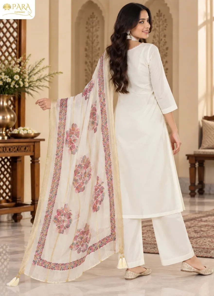 Off-White-Floral-Embroidered-Kurta-Set - Image 3