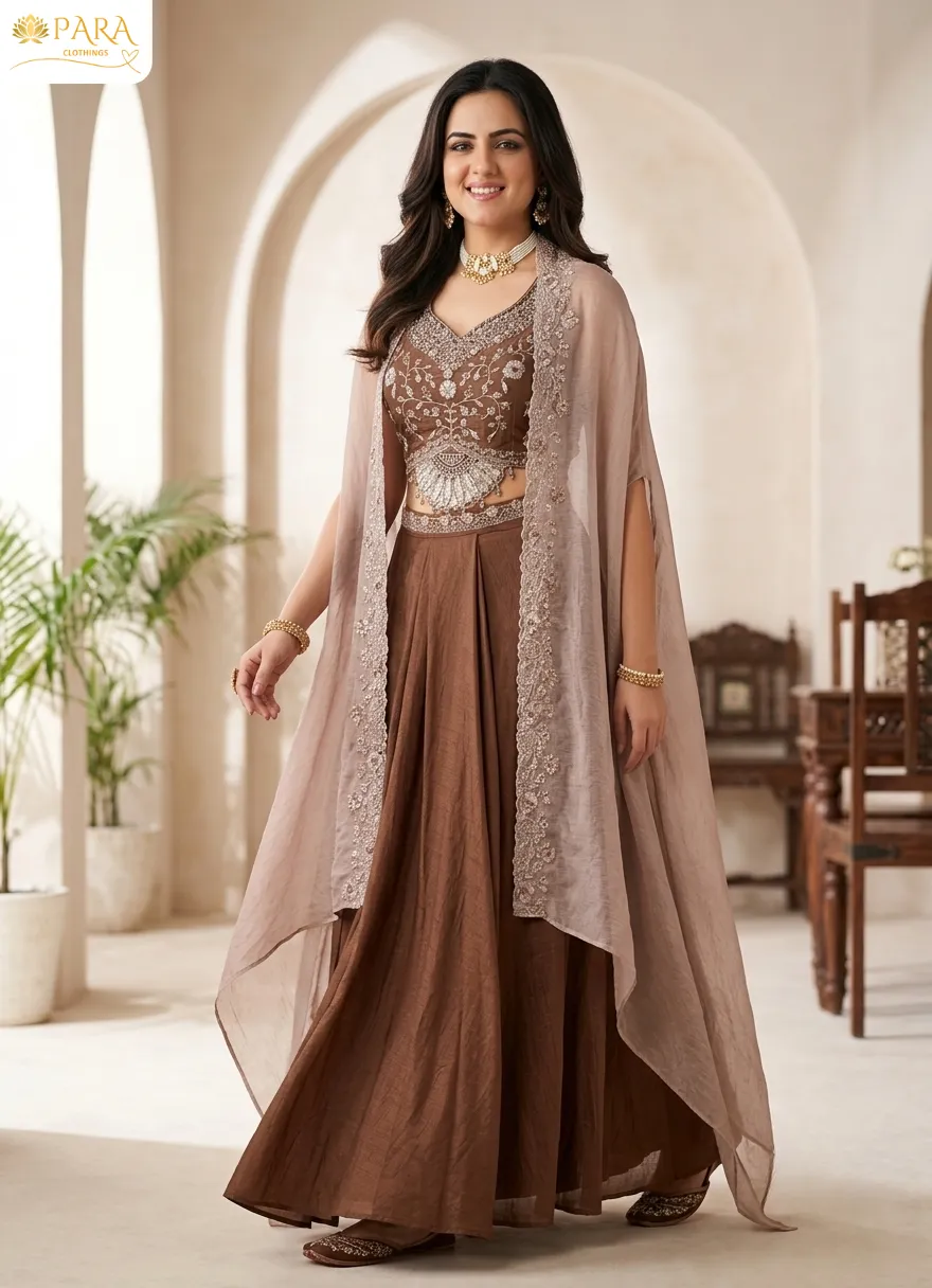Para-Clothings-Indo-Western-Crop-Top-Palazzo-Cape