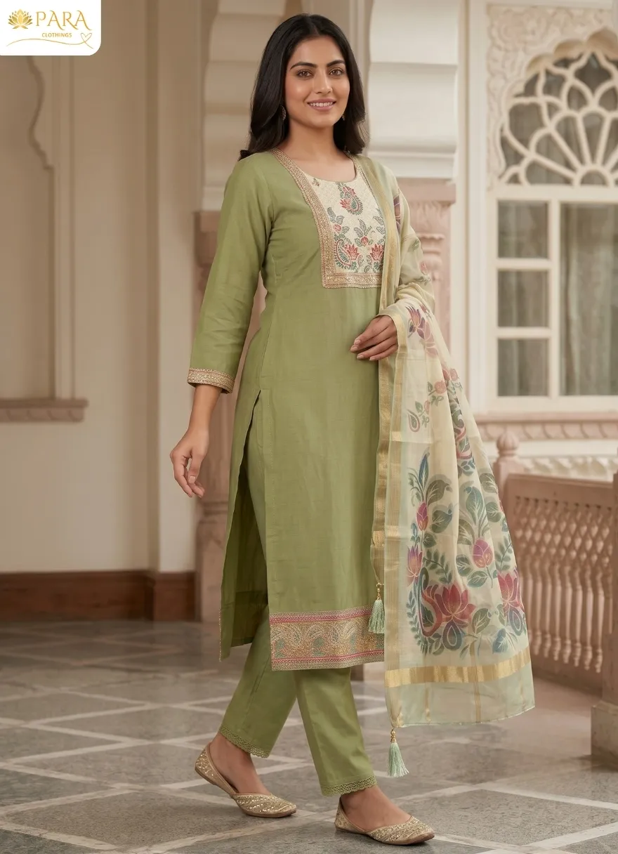 Para-Clothings-Olive-Floral-Suit - Image 2