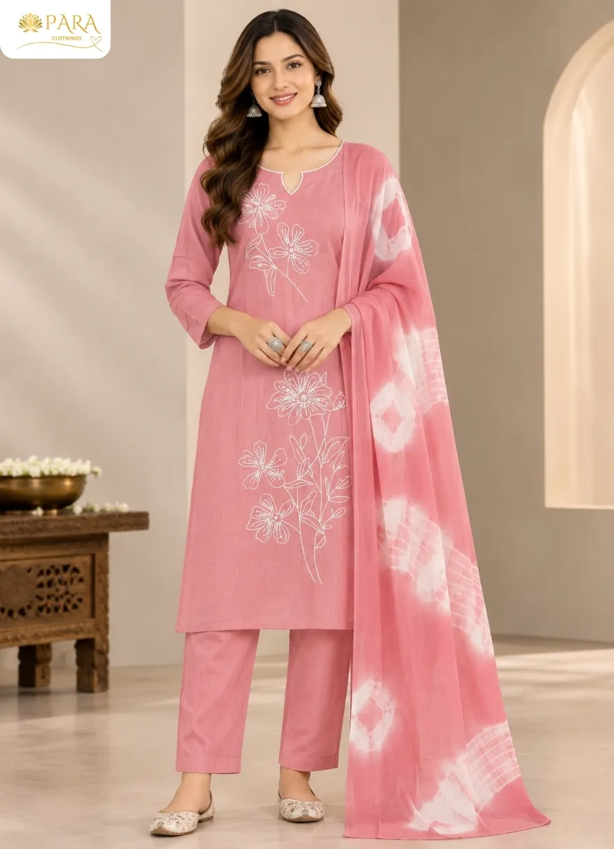 Pink-Floral-Embroided-Straight-Kurta-Set-with-Dupatta