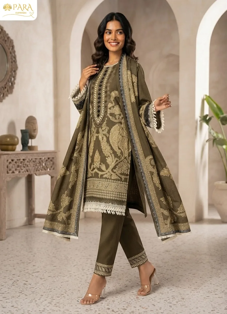 Womens-Festive-Lawn-3-Piece-Suits - Image 2